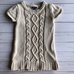 Baby Gap Girls Ivory Cable Knit Sweater Dress